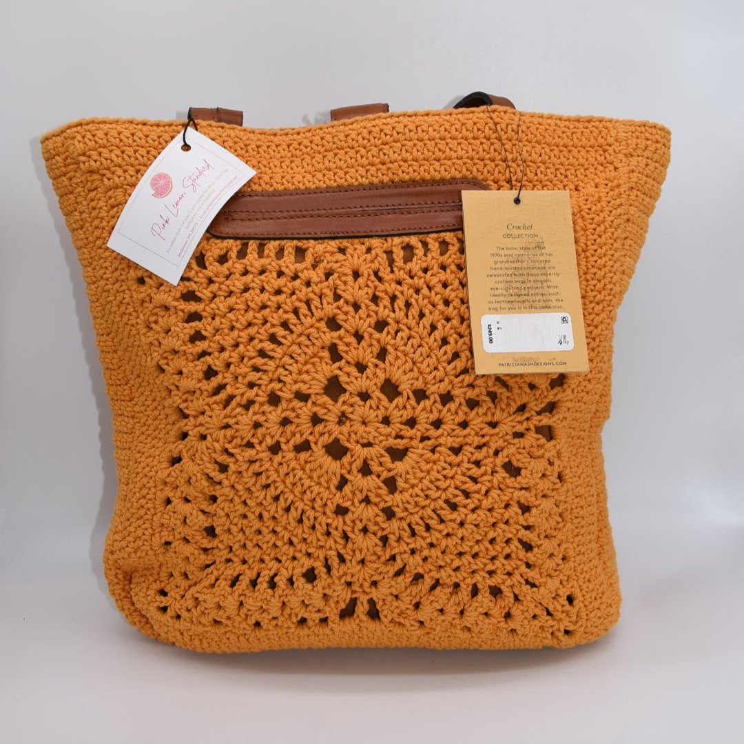 Patricia Nash Crochet Naomi Butterfly Tote Bag in Sunset