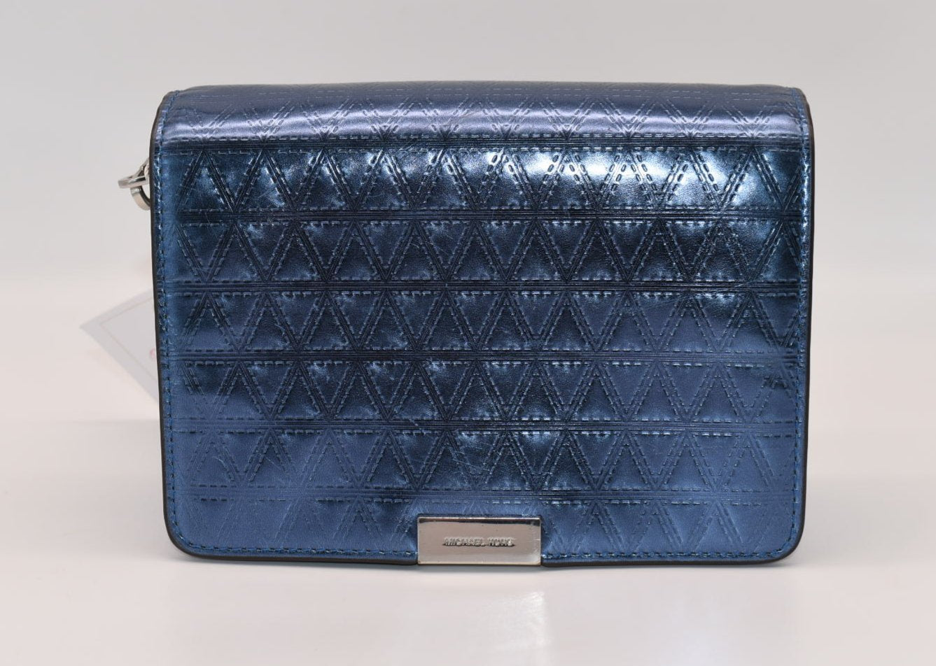 Michael Kors Jade Medium Gusset Clutch-Chain Crossbody in Steel Blue