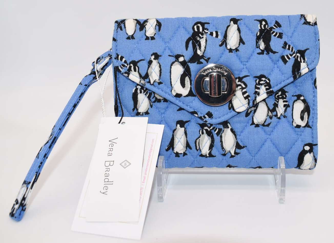 Vera Bradley Your Turn Smartphone Wristlet in Playful Penguins Blue