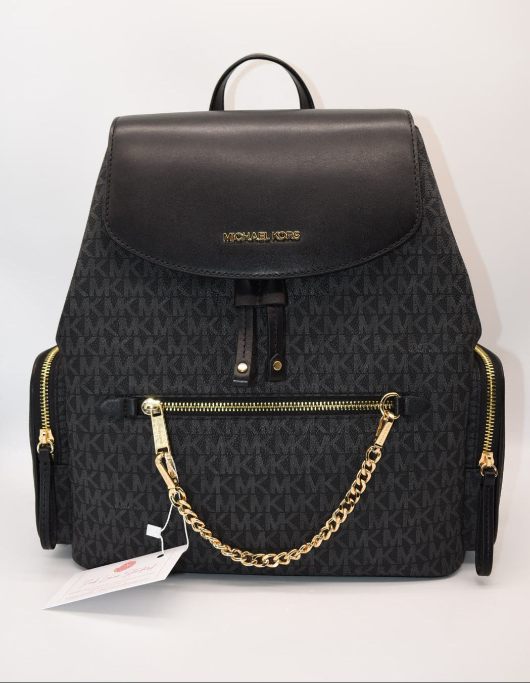 Michael Kors Jet Set Large Chain Logo Backpack in Black