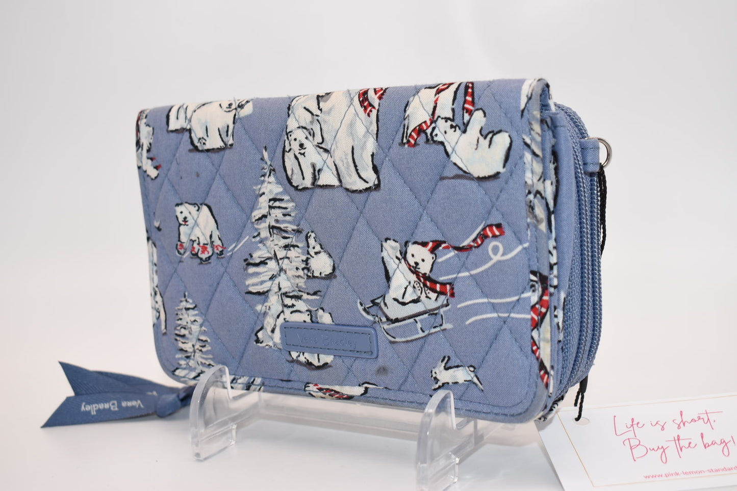 Vera Bradley RFID 3 in 1 Crossbody Bag in "Beary Merry Cool Blue" Pattern