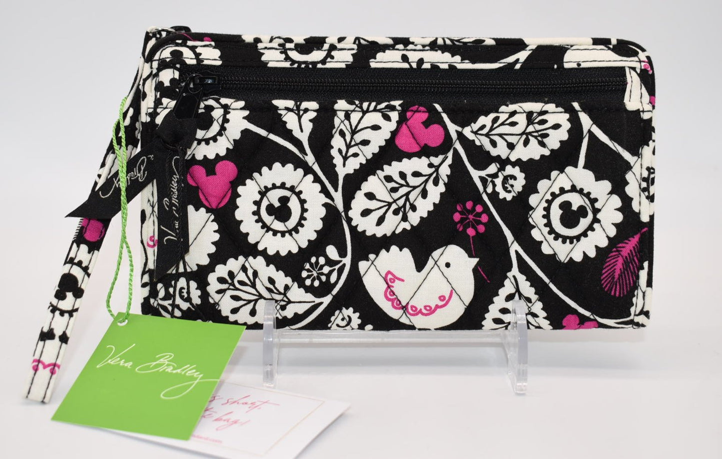 Vera Bradley Front Zip Wristlet in "Mickey Meets Birdie" Pattern