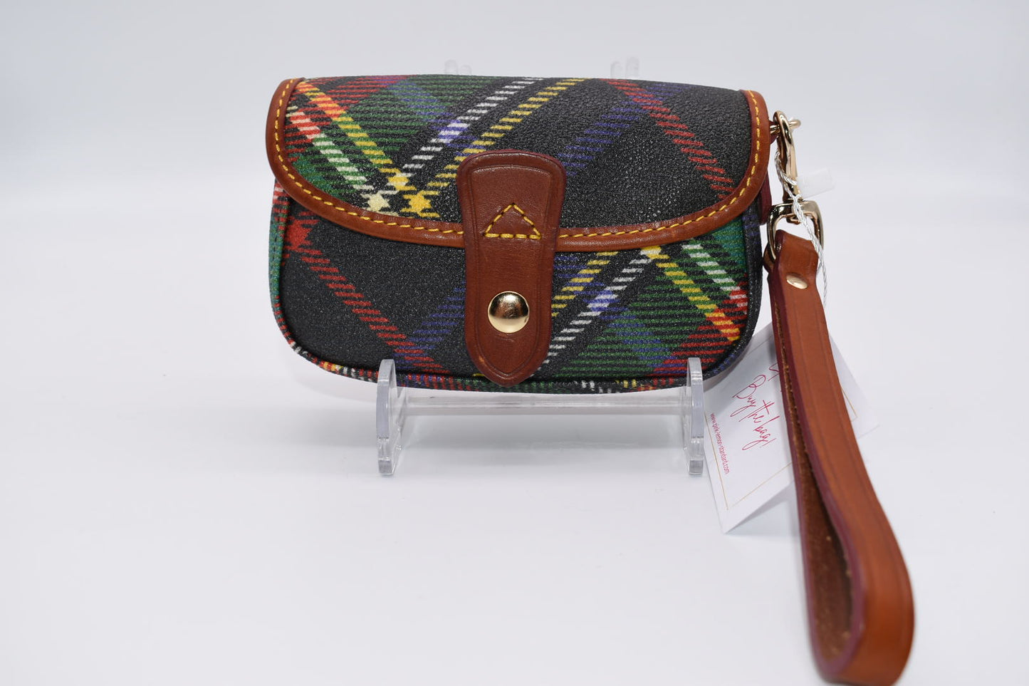 Dooney & Bourke Red Tartan Twist Flap Wristlet