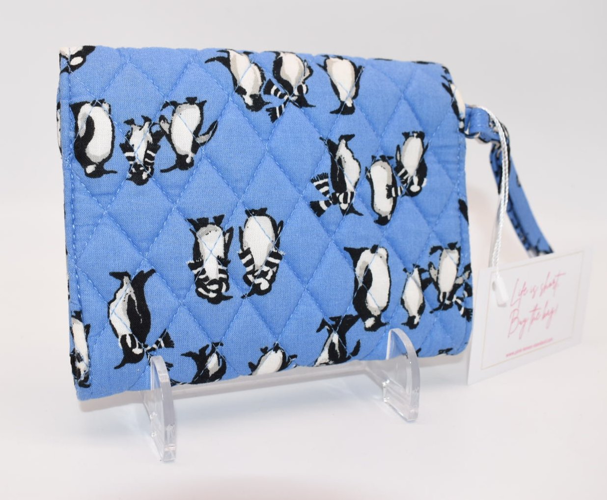 Vera Bradley Your Turn Smartphone Wristlet in Playful Penguins Blue