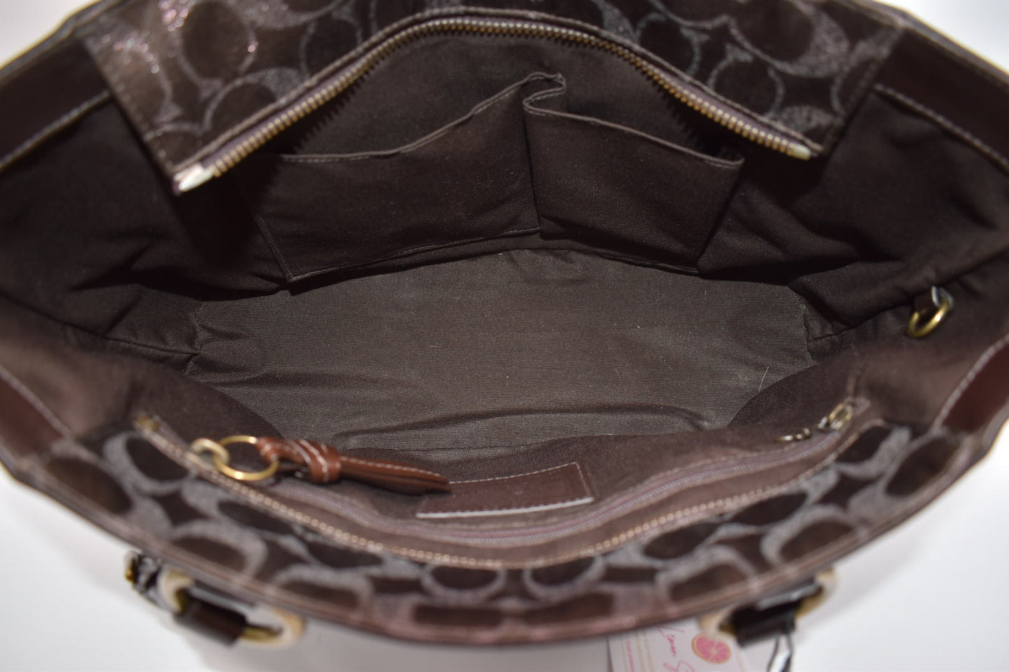 Coach Signature Studded Gallery Tote Bag in Brown