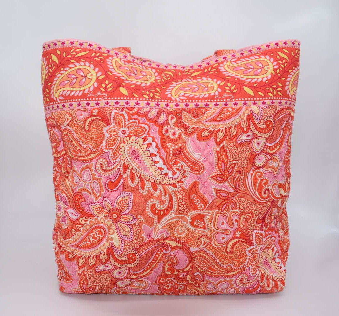 Vera Bradley Cotton Tote Bag in "Sherbet" Pattern