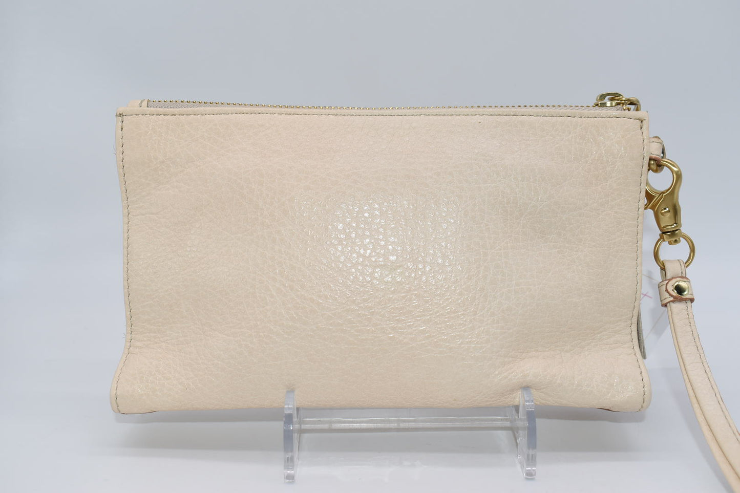 Brahmin Daisy Wristlet in Cream Smooth Leather