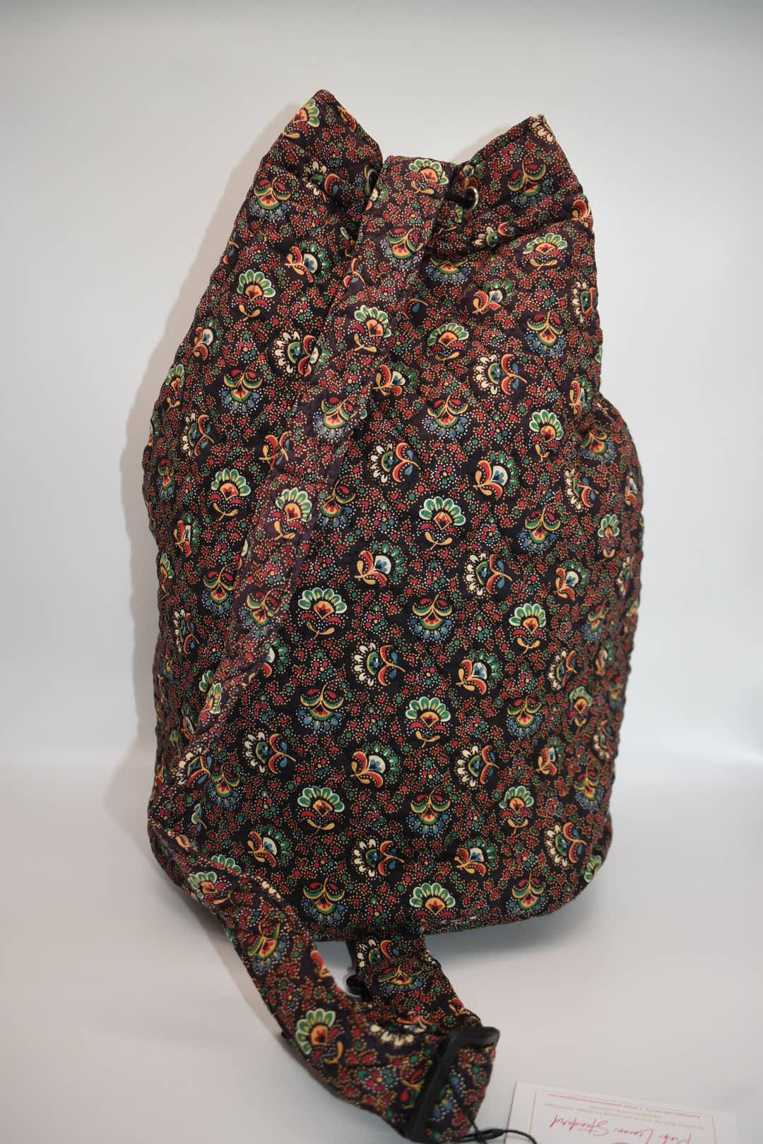 Vintage Vera Bradley Large Sling Bag in "Colette Black -1995" Pattern