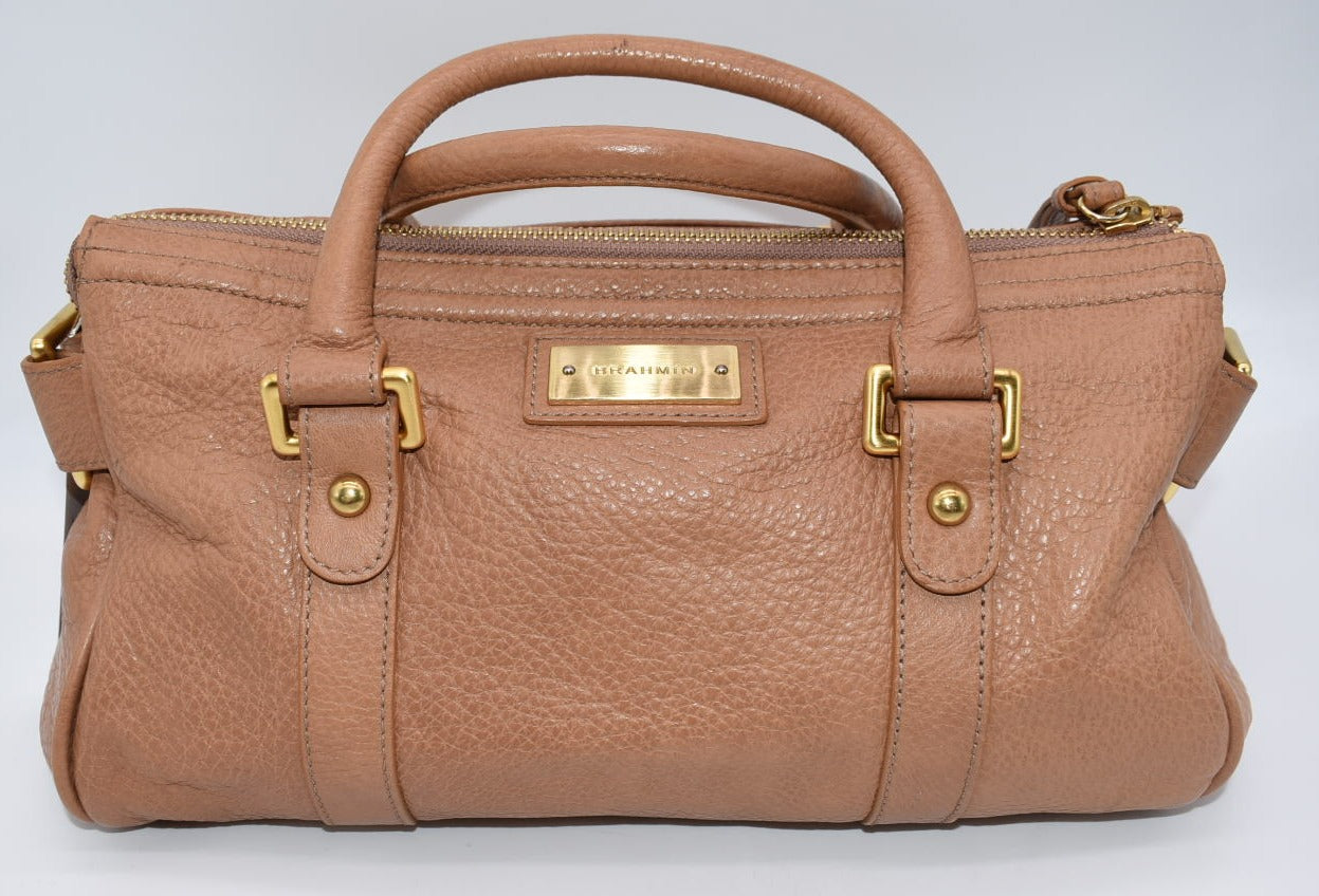 Brahmin Turnlock Pebble Leather Satchel Bag