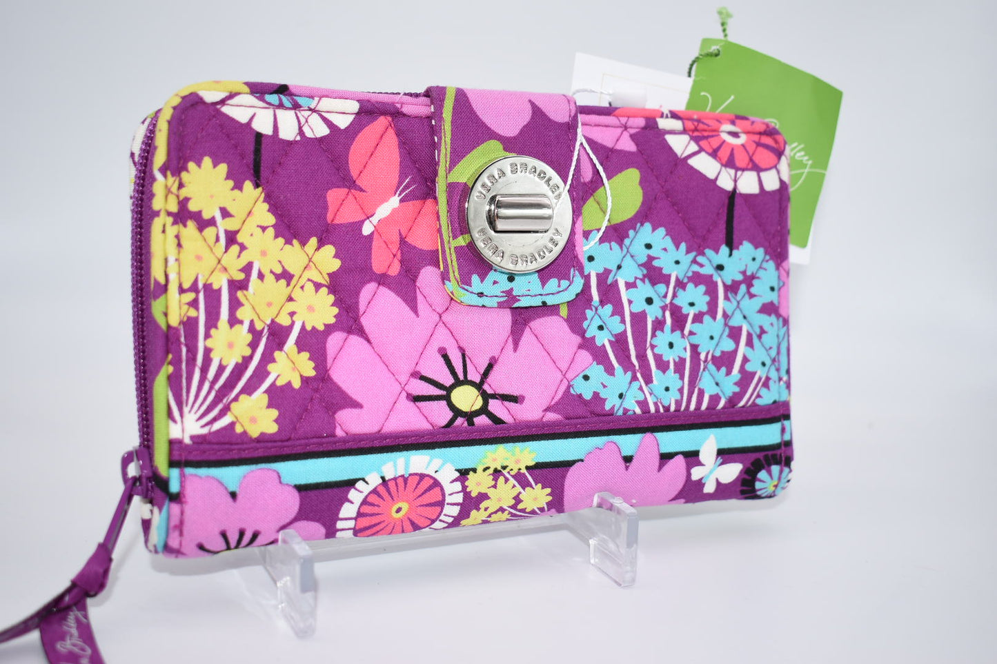 Vera Bradley Turnlock Wallet in Flutterby Pattern