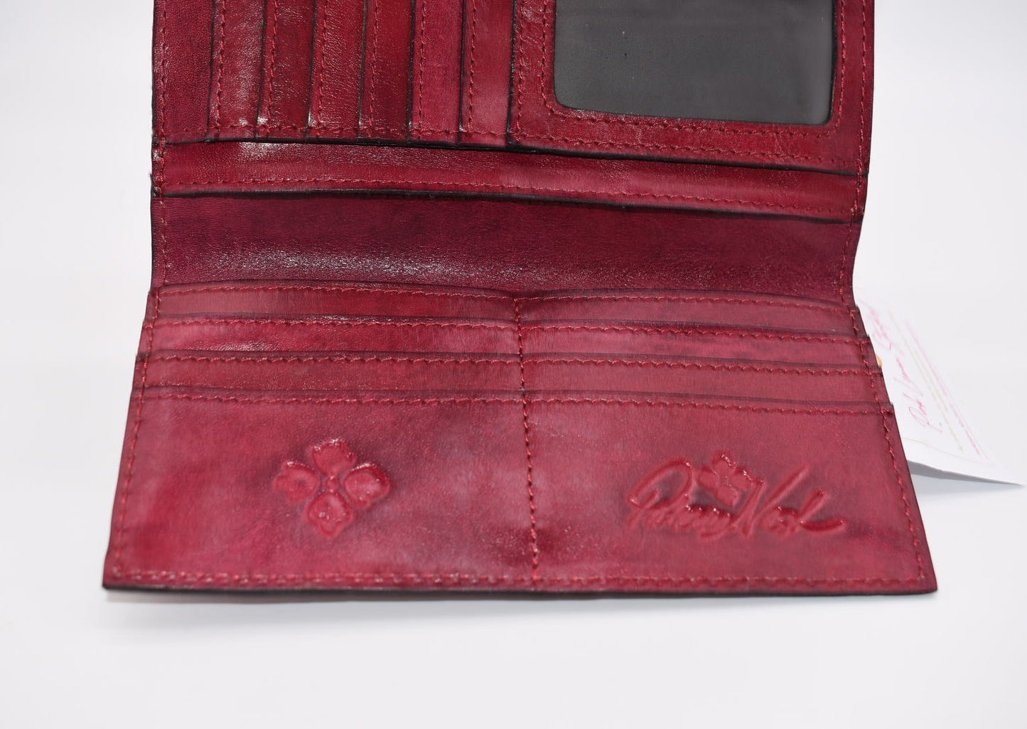 Patricia Nash Paola Tooled Leather Wallet in Raspberry