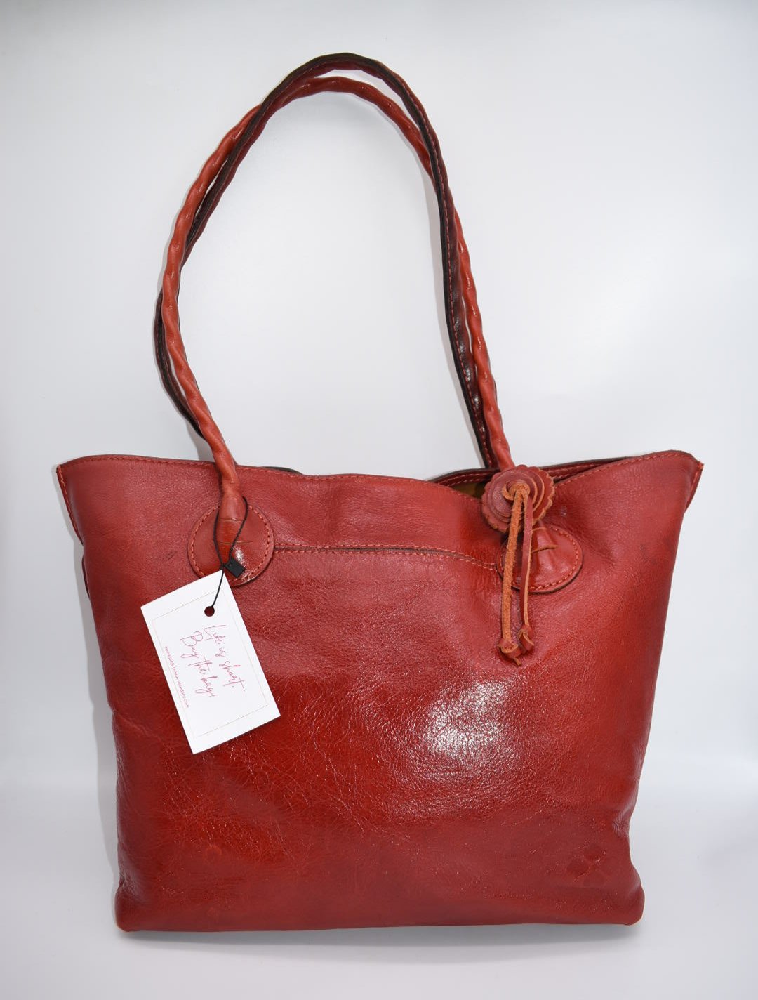 Patricia Nash Eastleigh Tote Bag in Distressed Red Leather