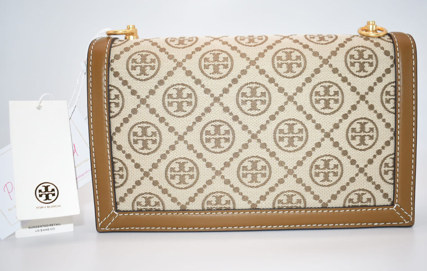 Tory Burch T Monogram Jacquard Mini Bag in Hazelnut