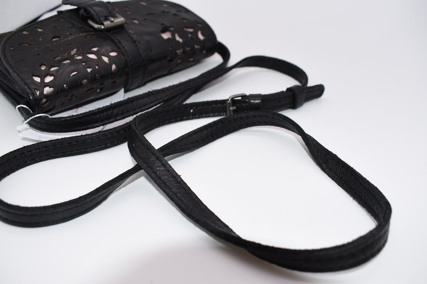 Patricia Nash Torri Tooled Leather Crossbody Bag in Black