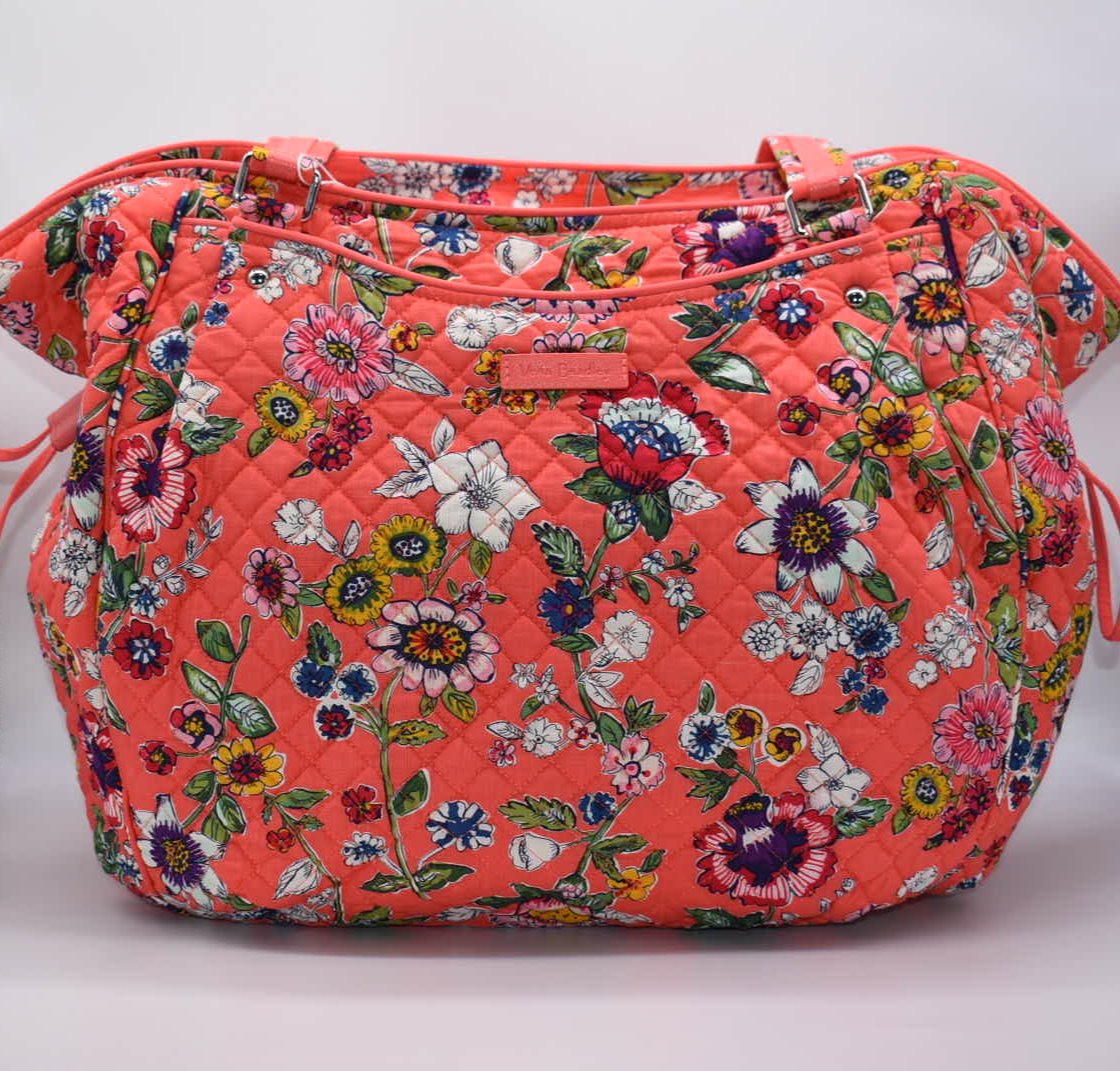 Vera Bradley Large Glenna  Shoulder Bag in "Coral Floral" Pattern