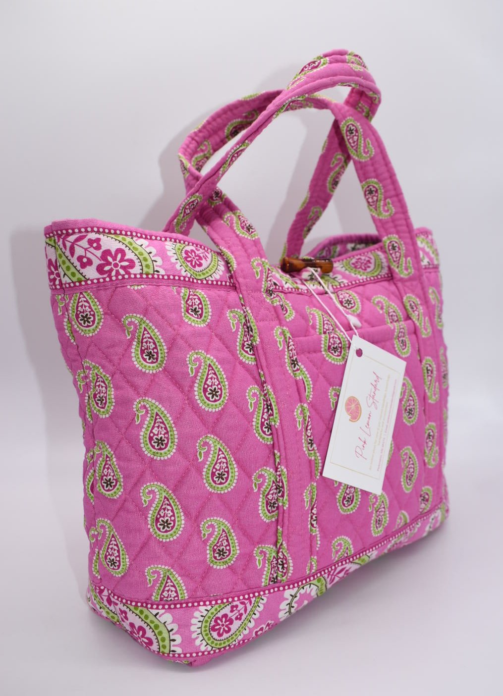 Vera Bradley Toggle Tote Bag in Bermuda Pink Pattern