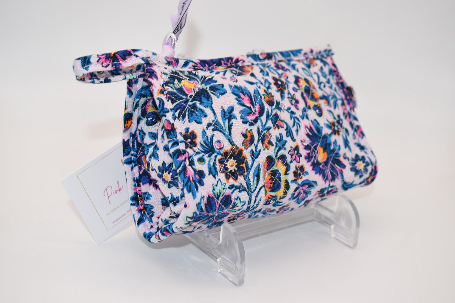 Vera Bradley Mini Trapeze Cosmetic Bag in "Cloud Vine Multi" Pattern