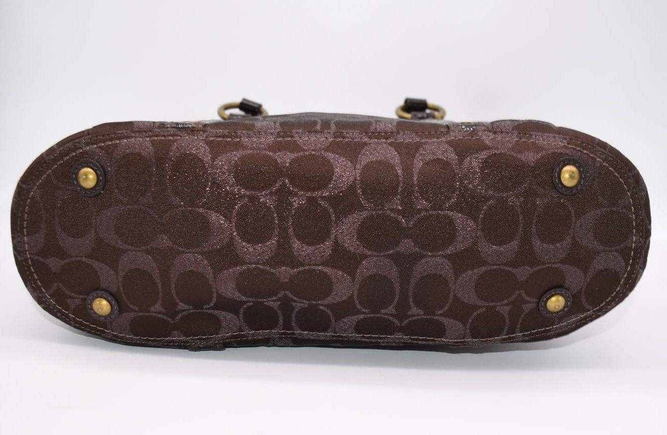 Coach Signature Studded Gallery Tote Bag in Brown