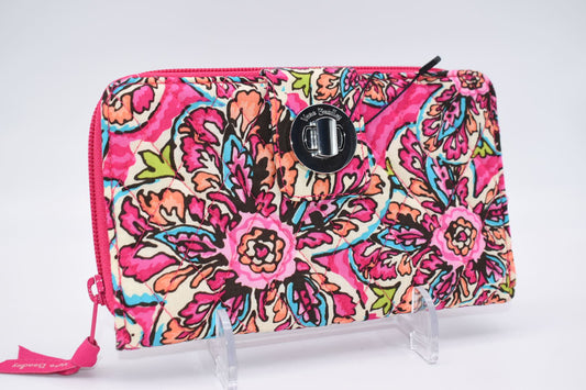 Vera Bradley RFID Turnlock Wallet in "Sunburst Floral" Pattern