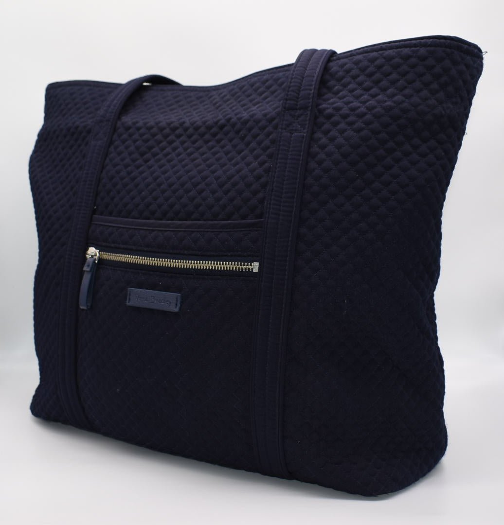 Vera Bradley Large Vera Microfiber Tote Bag in "Classic Navy"