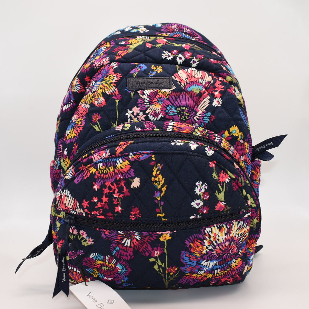 Vera Bradley Essential Compact Backpack in "Midnight Wildflowers" Pattern