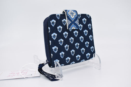 Vera Bradley Mini Zip Wallet in "Nantucket Navy" Pattern