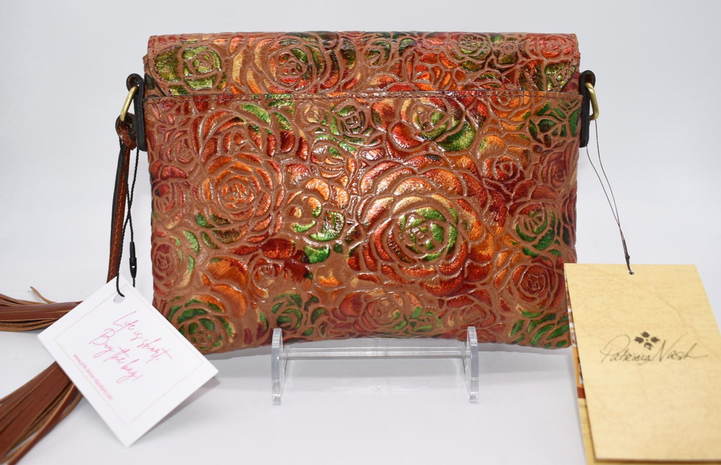 Patricia Nash Corfu Crossbody Bag in Glazed Floral Burnished