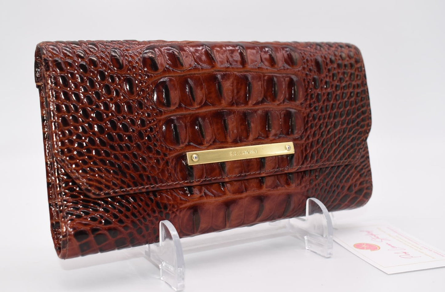 Brahmin Soft Checkbook Wallet in Pecan Melbourne