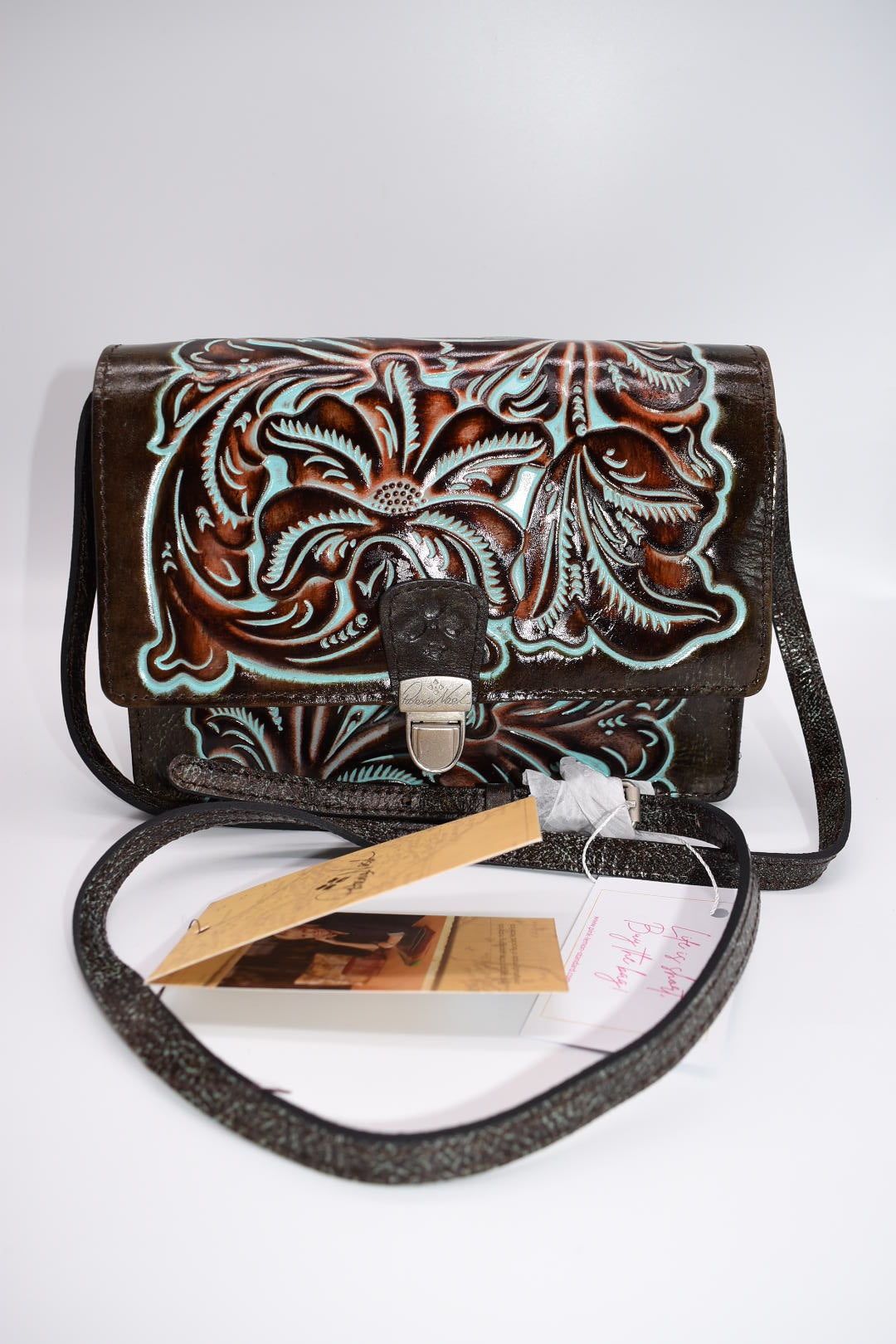 NWT Tooled Leather popular Crossbody