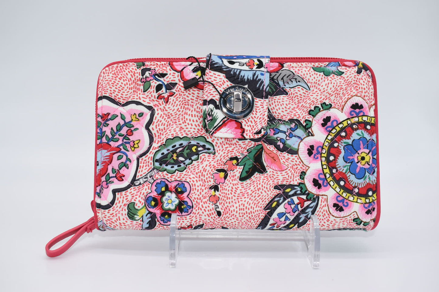 Vera Bradley RFID Turnlock Wallet in "Stitched Flowers" Pattern