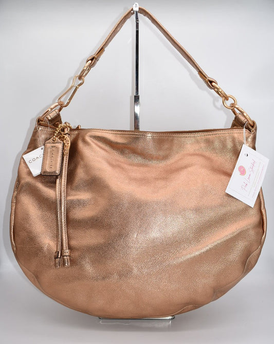 Coach Ali Leather Large Hobo Bag in Gold