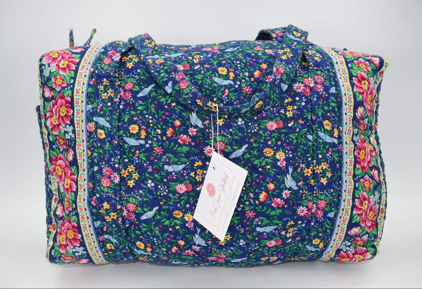 Vintage Vera Bradley Large Duffel Bag in "Bluebird-1998" Pattern