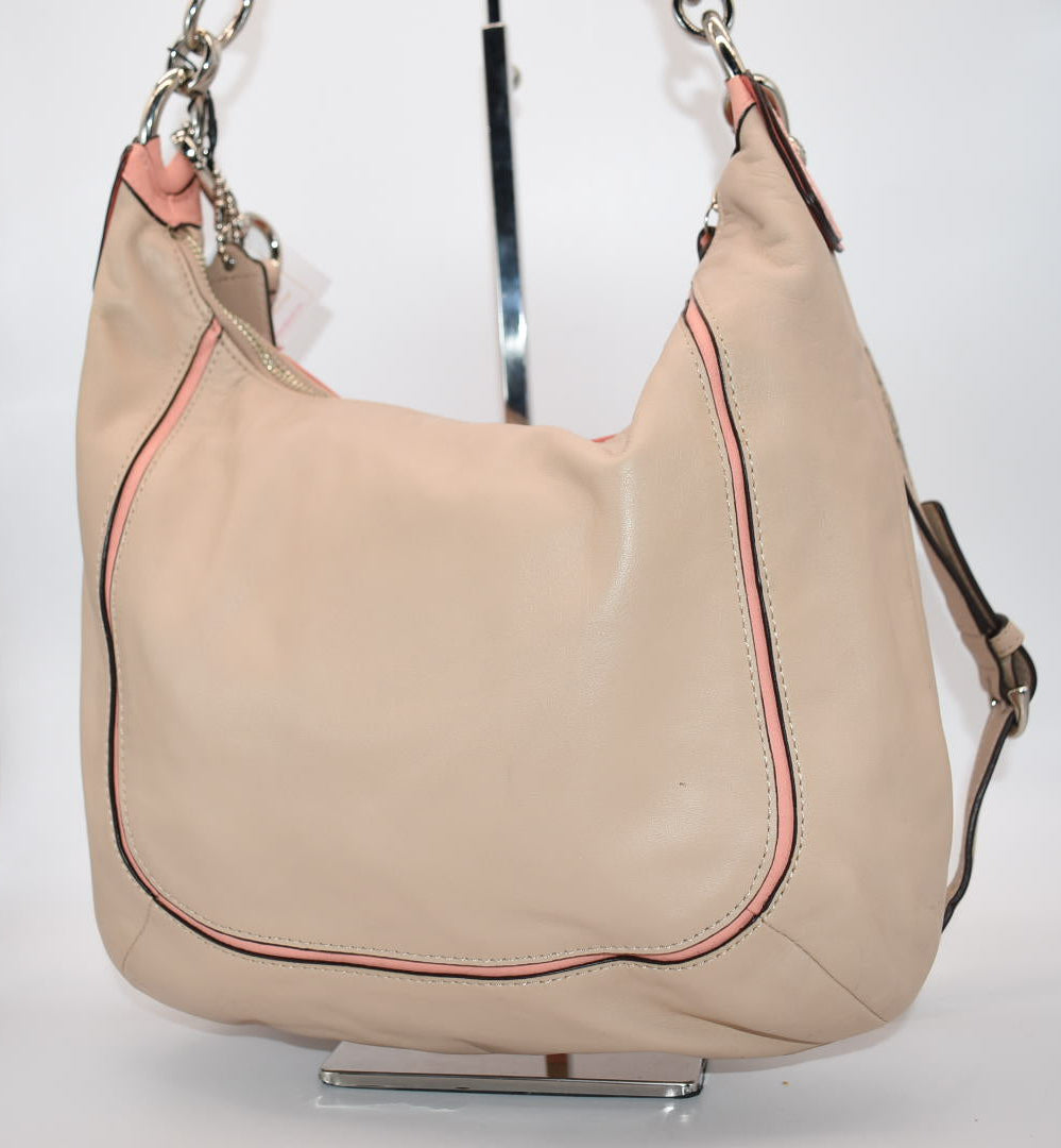 Coach Kristin Spectator Hobo Bag in Coral & Tan