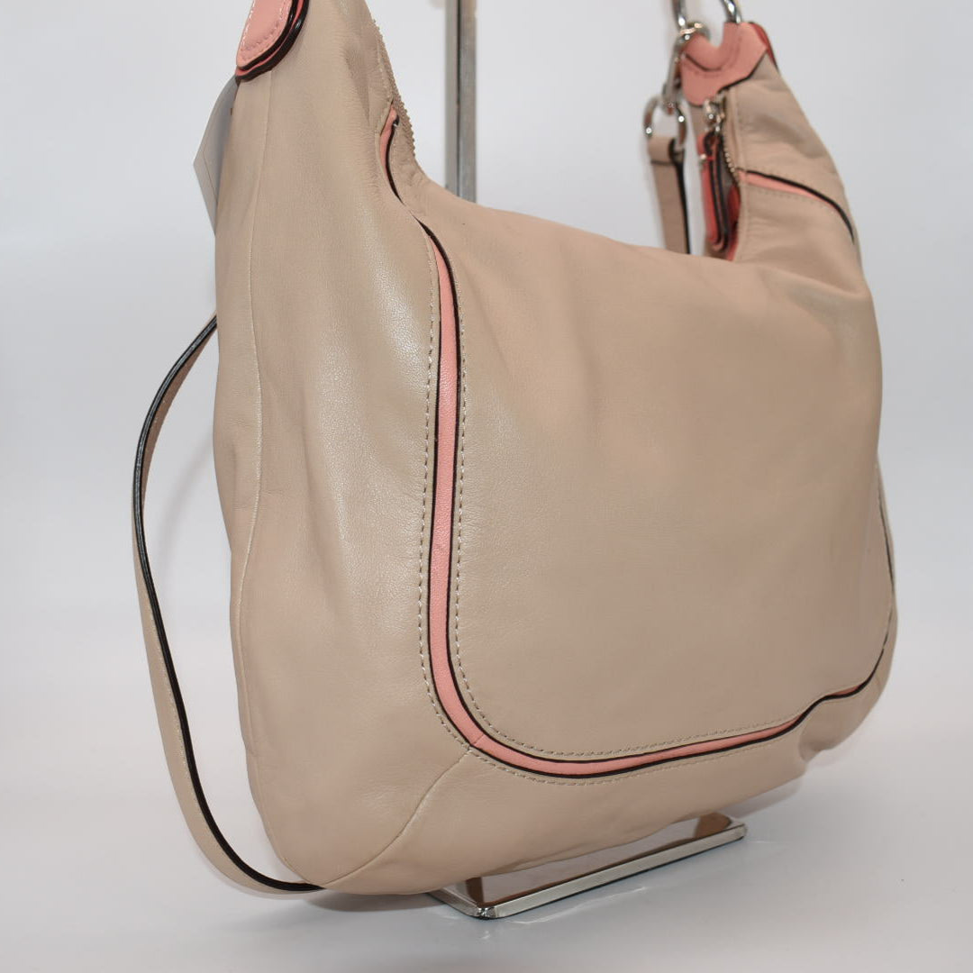 Coach Kristin Spectator Hobo Bag in Coral & Tan