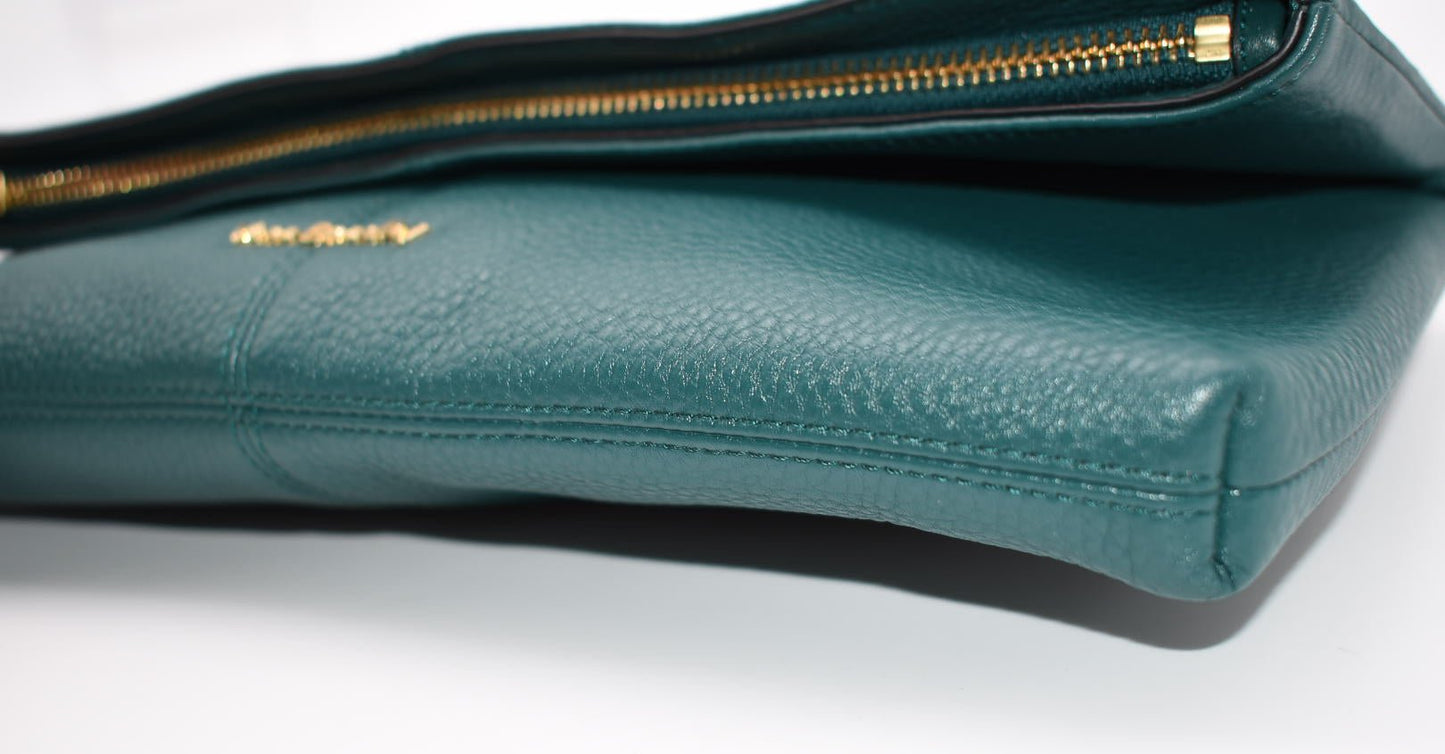 Vera Bradley Elise Leather Clutch in Forest Green