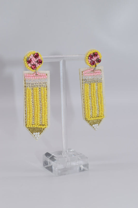 Statement Earrings: Pretty Pencil Beaded Drop Earrings