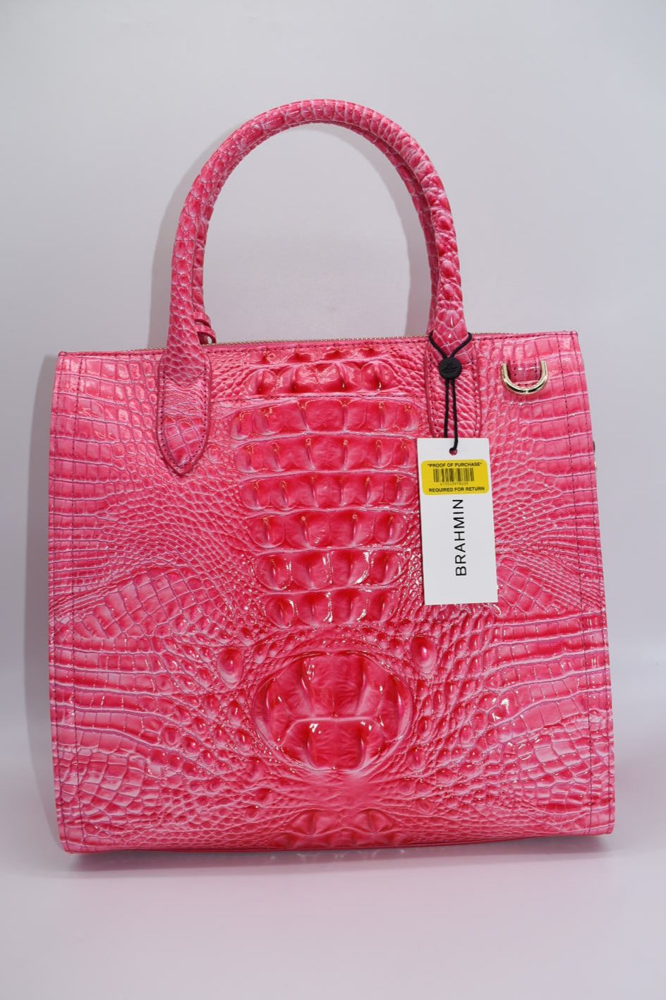 Brahmin Caroline Satchel Bag in Pink Cosmo Melbourne