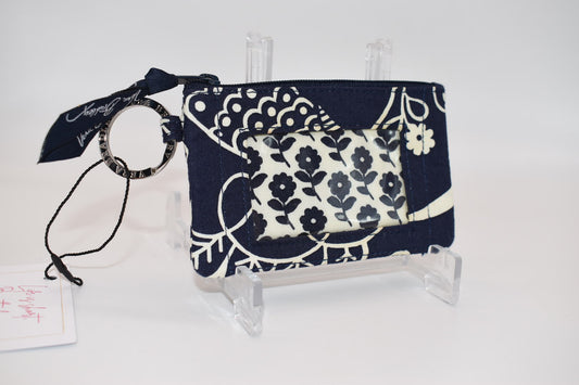 Vera Bradley Zip ID Case in "Twirly Birds- Navy" Pattern