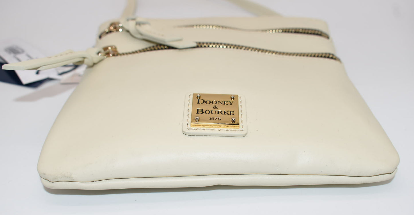 Dooney & Bourke Triple Zip Crossbody Bag in Cream