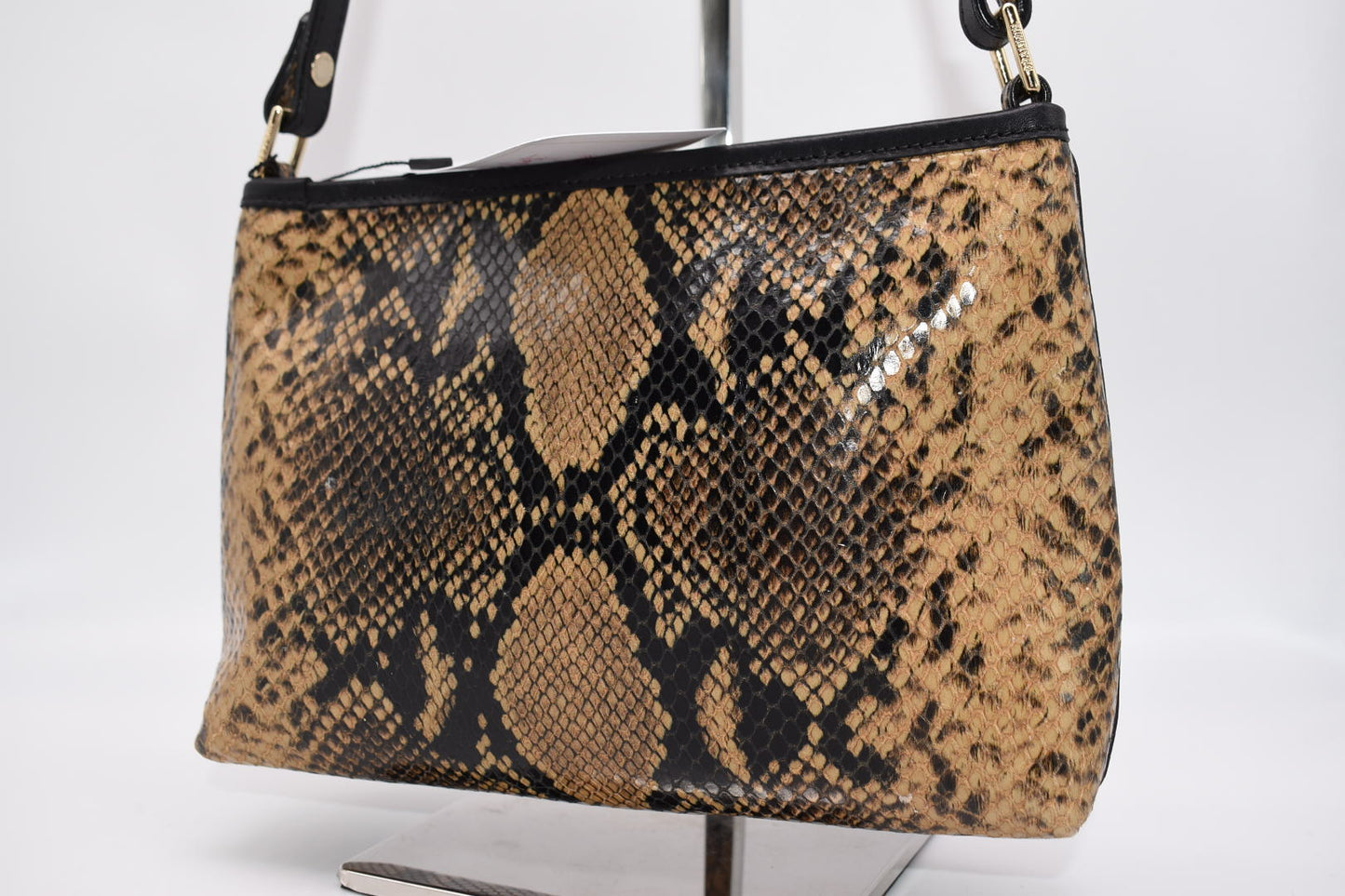 Brahmin Lorelei Python Embossed Leather in "Coffee Felix"