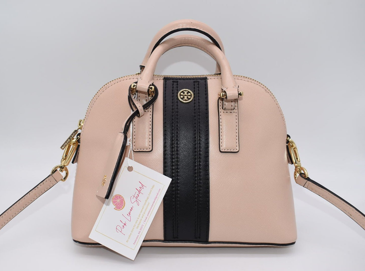 Tory Burch Robinson Stripe Mini Dome Bag