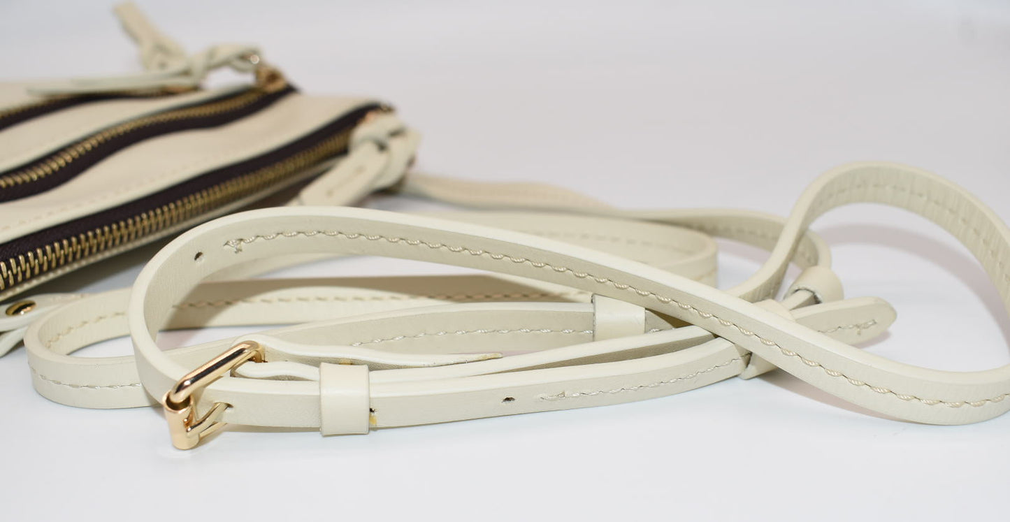 Dooney & Bourke Triple Zip Crossbody Bag in Cream