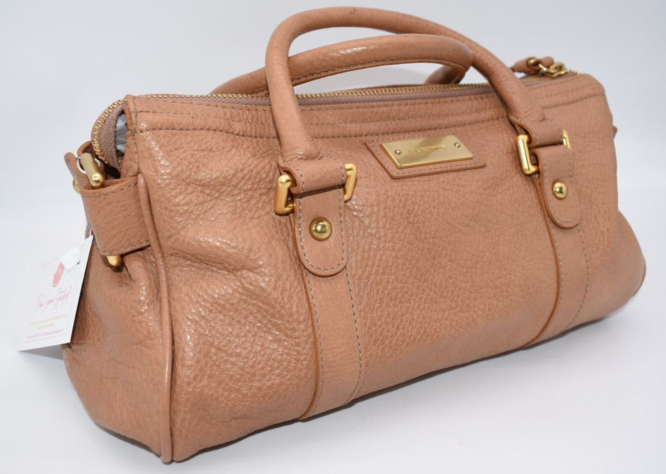 Brahmin Turnlock Pebble Leather Satchel Bag