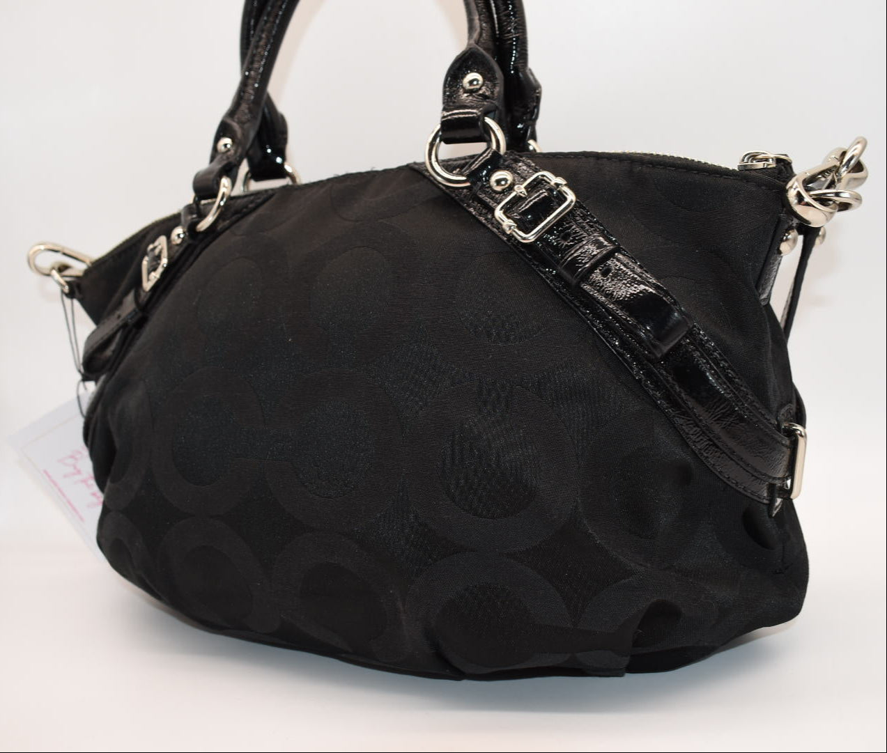 Coach Sophia Op Art Satchel Bag in Black