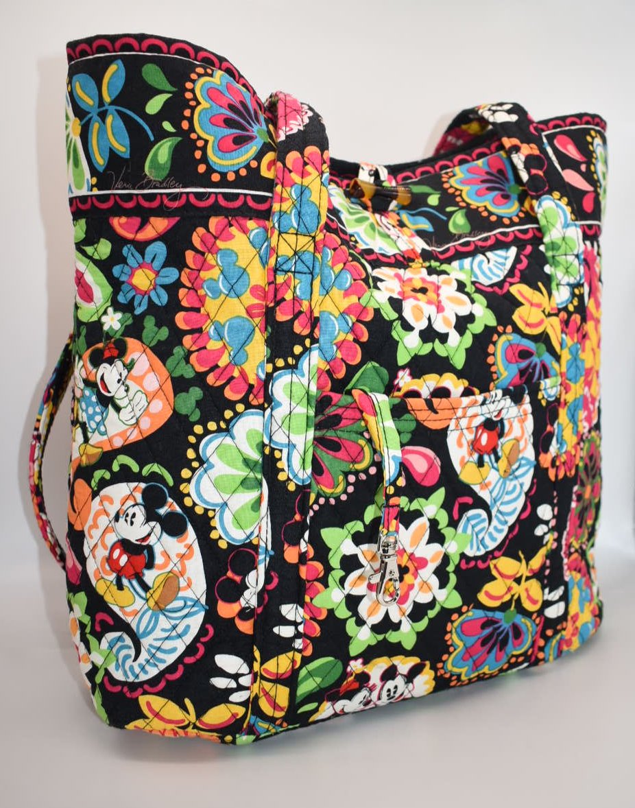 Vera Bradley Large Vera Tote Bag in "Midnight Mickey" Pattern