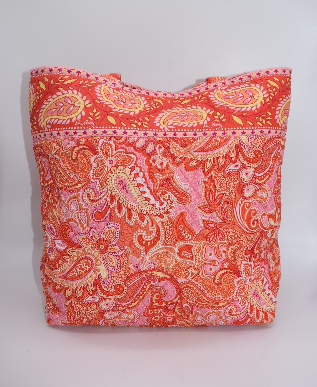 Vera Bradley Cotton Tote Bag in "Sherbet" Pattern