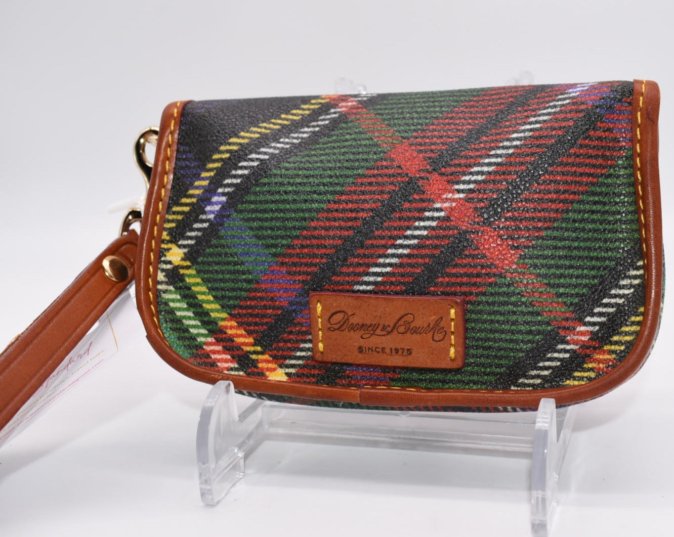 Dooney & Bourke Red Tartan Twist Flap Wristlet