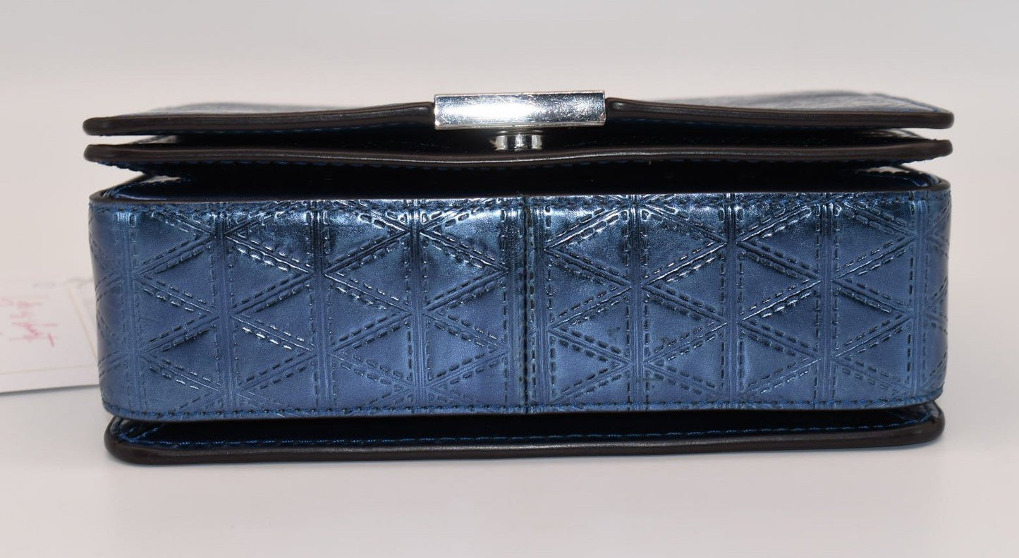 Michael Kors Jade Medium Gusset Clutch-Chain Crossbody in Steel Blue