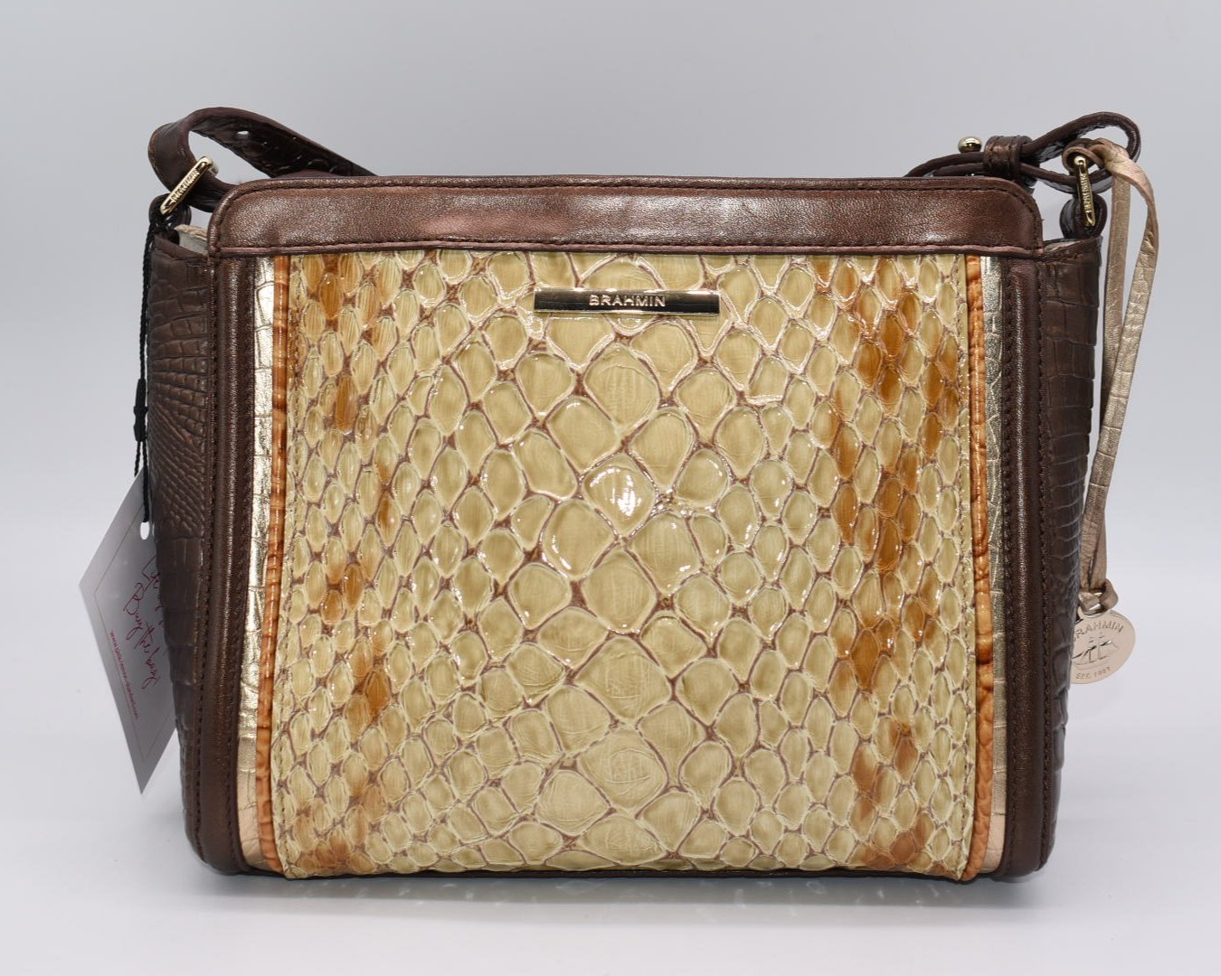 Brahmin Carrie Crossbody Bag in Honey Carlisle