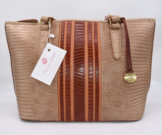 Brahmin Medium Asher Tote Bag in Cabana Vineyard Stripe